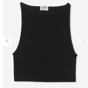 Cotton On Seamless Black Ribbed Tank with High Neck